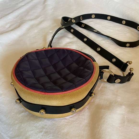 Missoni Black Calf Leather & Tan Suede Quilted Crossbody - Picture 3 of 8